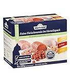 Dehner Premium Katzenfutter Adult, Multipack, je 4 x Huhn, Rind & Pute, im Beutel, 12 x 100 g (1.2 kg)