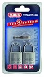 ABUS Vorhängeschloss Titalium 64TI/30 - 2er Set, gleichschließend - Kellerschloss mit Schlosskörper aus Spezial-Aluminium - gehärteter Stahlbügel - ABUS-Sicherheitslevel 4