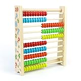 Symiu Rechenschieber Abakus Grundschule Lernspiele Holzspielzeug Montessori Spielzeug Mathematik Aufklärung mit 100 Holzperlen Kinderspielzeug Lernspielzeug Geschenke zur Einschulung