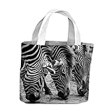 Einkaufstasche mit drei Zebras, Schwarz und Weiß