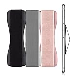 kwmobile Smartphone Fingerhalter 3er Set - Handy Halter Griff Halterung Einhandbedienung - 3X Handyhalter in Schwarz Silber Roseg
