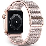 Jiamus Solo Loop Armband Kompatibel mit Apple Watch Armband 38mm 40mm 42mm 44mm,Nylon Geflochten Elastisch Dehnbarer Ersatz Sport Armband für IWatch Series SE/6/5/4/3/2/1,Herren Damen(Patented)