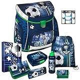 FOOTBALL CUP - Fußball - Scooli CAMPUS UP Schulranzen-Set 9tlg. mit BROTDOSE, TRINKFLASCHE und HEFTBOX A4 - BUCHETIKETTEN GRATIS DAZU
