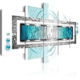 murando - Bilder Abstrakt 200x100 cm Vlies Leinwandbild 5 TLG Kunstdruck modern Wandbilder XXL Wanddekoration Design Wand Bild - Ornament Textur Perlen blau weiß Silber a-A-0003-b