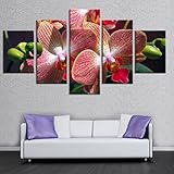 Leinwand Malerei Wandkunst Modulare Bilder Blumen abstrakte Pflanze 5-teilig modernes Gerahmtes Kunstwerk, HD Druck Poster Home Dek