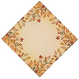 Tischdecke Herbst Halloween Mitteldecke Vögel Blätter Pflegeleicht Tischdeko Eckig 100% Polyester (85 x 85 cm)