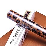 Leoparden-HTV-Vinyl-Rolle, FANGZHIDI 30,5 cm x 1,5 m, Geparden-Muster, zum Aufbügeln oder Basteln, PU-Viny