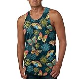 Tank Top Herren Sommer Sport Gym Bodybuilding Hawaii T-Shirt ärmellos Beach Palmen Funky Look Bedruckter Strand Urlaub Hemd Tee Shirt Top