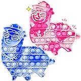 ISKM 2PCS Lama Alpaka pop Sensory Fidget Bubble POP Spielzeug - Autismus Squeeze Sensory Tools - Silikon Dekompressionsgeschenke für Kinder Teens Erwachsene (blau + pink)