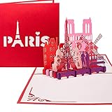 Pop Up Karte 'Paris - Je t'aime' - 3D Klappkarte Paris & Eiffelturm als Valentinskarte, Reisegutschein & Geschenkverpackung - 3D Karte zum Städtetrip & H