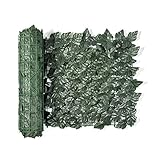 Elie&Eason Artificia Sichtschutzzaun, Wand, Sichtschutz, Hecke, UV-Schutz, Schutz vor Verblassen, für die Wand, Landschaftsbau, Gartenzaun, Sichtschutz 0.5 x 3 m (0.5 x 3 m, dunkelgrünes Apfelblatt)