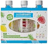 Sodastream 4042300330 PET-Flaschen 1L Fruchtdekorationen Sonderedition (Zitrone/Erdbeere/Ananas), Kunststoff, 3er Pack