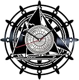 Wwbqcl Ocean Sailing Anker Schallplatte Wanduhr Retro-Stil Wanduhr Home Room Decoration Einzigartige CD-Kunst Kreative S