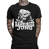 Hamburger Jung T-Shirt | Moin Moin|Hamburg | Lustig | Fun | Spaß | Kiez | Reeperbahn | Elbe | Hafencity | Norddeutsch | Ostsee | Anker | Seemann | Sailor | Bart | Herren | Männer T-S