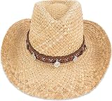 normani Cowboy Strohhut aus 100% natürlichem Stroh Farbe Ahtna Größe 55-57