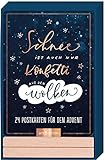 Adventskalender Schnee ist auch nur Konfetti aus den Wolken - 24 Sprüche-Postkarten in schönem Handlettering-Design mit H