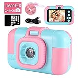 Kinder Kamera, TekHome Mädchen Geschenke 4 5 6 7 Jahre,Spielzeug ab 3-10 Jahre, Geburtstagsgeschenk für Kinder,2,4' Digitalkamera,40MP 1080P HD Fotoapparat Kinder,32GB SD Karte-R