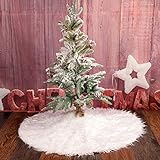 Kitchnexus Deluxe Weiß Plüsch Weihnachtsbaumdecke Christbaumdecke Tannenbaum Unterlage Weihnachtsbaum Rock Xmas Schmücken Geschenk