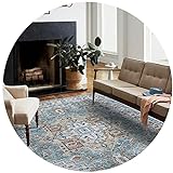 DXIN Klassisch Orient Teppich, Handgefertigte Traditionelle Wohnzimmerteppiche, Vintage Teppichs Roter Teppich, Klassischer Teppich Mit Blumenmotiv, Rutschfester Perserteppich Für Den Innenb