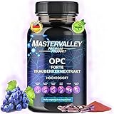 OPC Traubenkernextrakt | hochdosiert | OPC Forte Kapseln | PLATIN | 95% OPC | Vegan | Laborgeprüft | 120 Kapseln | Mage in Germany | Mastervalley