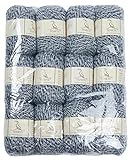 TEHETE Wolle zum Stricken und häkeln 35% Merinowolle Gran für Handstrickgarn, 12 Bälle x 50g, 3 fädig, weich und leicht-Grau Schw