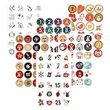Adventskalender Zahlen Aufkleber Set (1-24),6 x 24 Sticker für Kalender für Weihnachten - Zahlenaufkleber für Weihnachten Adventskalender Basteln und Befü