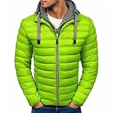 ZDDHOODY Herren Leicht Daunenjacke mit Kapuze Herbst Winter Reißverschluss Warme Outdoor Winddicht Kordel Sweatjacke Sportjacken Funktionsjacke Freizeitjacke Softshelljacke Übergangsjack