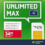 Handyvertrag o2 Free Unlimited Max - Unlimitierte Internet Flat, Allnet Flat Telefonie & SMS in alle Deutschen Netze, EU-Roaming