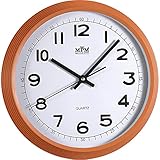 MPM Plastic Wall Cock - 30CM Runde Wanduhr, Nicht Tickende Wanduhr, Große Deko Wanduhr, Wohnzimmer Kinderuhr, Küchenuhr, Kinderzimmer, Büro, Café, R