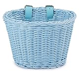 DHHVIC Handgemachtes Künstliches Künstliches Wicker-Fahrradkorb, Fahrrad-Lenker-Taschen-Tasche, Mit Glocken, Aufkleber Und Bunten Quasten, Fahrradzubehör, 4 Stück/Set,B