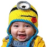 Kinder Mütze Kids Warm Minion Cap für Mädchen Jungen (Blau)