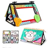 Yojoloin Baby Spiegel mit Knisterbuch Schwarz Weiß Kinderspiegel Spielzeug mit Kontrastmuster & Beißring Bauchlage Spielzeug ab 0 3 6 9 12 Monate Baby Spielzeug & Geschenk