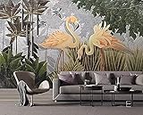Mittelalterliche handgemalte tropische Flamingo Hintergrund Wandmalerei dekorative Malerei Wanddekoration fototapete 3d Tapete effekt Vlies wandbild Schlafzimmer-200cm×140