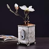 AERVEAL Papierhalter Tissue Box Resin Rollenpapiertuch-Halter, Shell Blumenschmuck Serviette Box, Upscale Serviette Organizer Für Wohnzimmer Couchtisch (Farbe: Gold)/Silber W