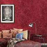 JFIA65A Wohnkultur Einfarbige PVC-Tapeten，geprägte Betonwand Graue Wohnzimmertapete (Farbe : Wine red, Dimensions : 10mx53cm)
