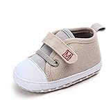 WEXCV Neugeborenes Baby Nette Jungen Mädchen Leinwand Brief Erste Wanderer Weiche Sohle Schuhe (EU:21.5, Khaki)