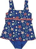 Playshoes Mädchen UV-Schutz Badeanzug mit Rock Sterne Einteiler, Blau (original 900), 98 (Herstellergröße: 98/104)