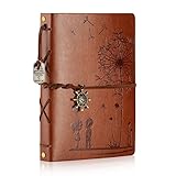 ZEEYUAN Fotoalbum zum Selbstgestalten Löwenzahn 60 Seiten 22x27.3cm Vintages Gästebuch Leder Fotobuch mit Fotoecken als Schönes Geschenk zum Valentinstag Geburtstag und Weihnachten für Paare F