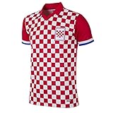 Copa Herren Croatia 1992 Football T-Shirt mit Retro-Fußballkragen, rot/weiß, M