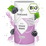 Genuino Bio Whey Proteinpulver | Beeren Molkeshake |1 x 480g | Ohne Zuckerzusatz | Glutenfrei | Frei von Zusatzstoffen | Aus D