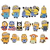 zchoopes 15pcs Minions-Serie Patches zum Aufbügeln, gestickte Stoffaufkleber, DIY-Kleidung, geeignet für Mäntel,T-Shirts,J