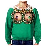 Ugly Weihnachtspullover Familie Set Fun-Pullover Herren Damen Hässliche Christmas Sweater Unisex Feinstrick Strickpullover Weihnachtspulli Langarmshirt Jumper für Weihnachtsparty