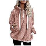 Neoucdy Damen Sweatshirts Tops Casual Langarm Pullover Kordelzug Hoodies mit T