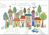 Karte mit Umschlag zum Umzug, einmaliges und hochwertiges Design - original von Turnowsky (est. 1940). Grußkarte 'Alles Gute im neuen Heim'