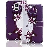 numerva Handyhülle kompatibel mit LG L90 Hülle [Blumen Muster] Case LG L90 Handytasche W