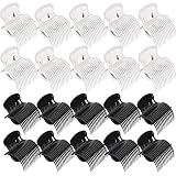 20 Stück Lockenwickler Clips, Lockenwickler Klammern, Lockenwickler Klaue Clips, Kunststoff Heiße Roller Klammer Ersatz Haarspangen Für Frauen Mädchen Hair Section Styling (Weiß, Schwarz)