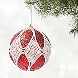 Weihnachtsdekoration,6 stücke Weihnachten Rote Ball Ornamente Weihnachten Rote Kugeln Bruchsicher Weihnachtsbaum Kugelschaum Anhänger Glitzernde Kunststoff Hängende Dekorationen Bälle Kugeln for U