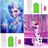 Frozen Diamant Painting Set, NALCY 2 Stück 5D DIY Diamant-Maler-Set, Malen Nach Zahlen mit Diamanten, Vollbohr DIY Diamant Malerei Kits, Wanddekoration Diamond Full Painting, DIY Diamond Painting S