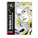 ROTH Scribble Timer 'Flower Power', 15,7x21,2 cm, Wire-O-Bindung, 1 Woche 2 Seiten, mit Gummiband und Stickerbog