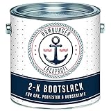 Hamburger Lack-Profi 2K Bootslack MATT Weiß RAL 9010 für GFK/Kunststoff/Polyester Yachtlack Yachtfarbe Bootsfarbe (1 L)